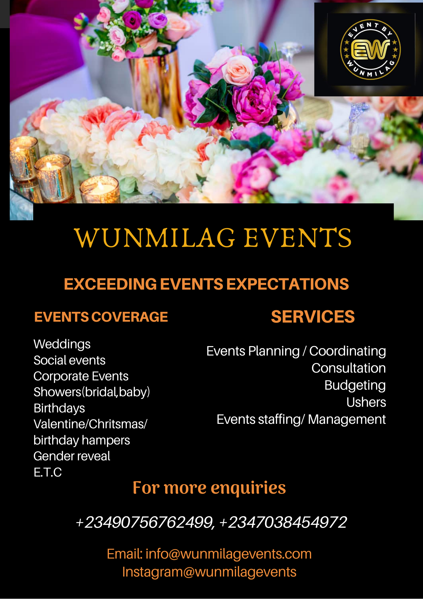 Wunmilag Events
