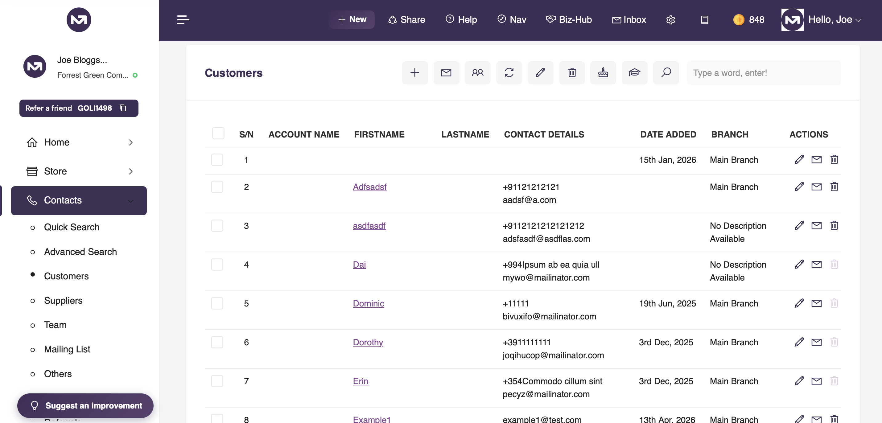 Managing contacts in MyCo | MyCo Help Center