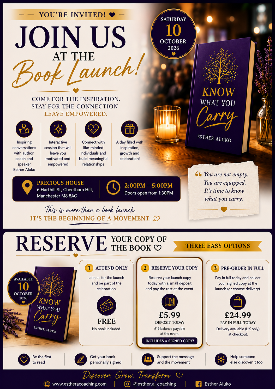 Attend Know what you carry book Launch + Copy of Book